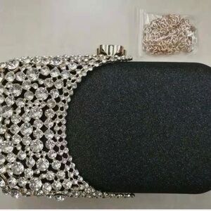 Elegant Black and Silver Clutch